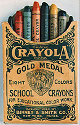 Binney & Smith RAILROAD CHALK WOOD BOX crate white crayons CRAYOLA